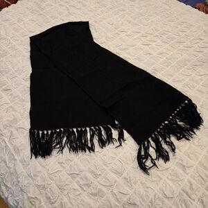 🖤 Classic Black Scarf, Unisex – 51" x 12" + 4" Fringe